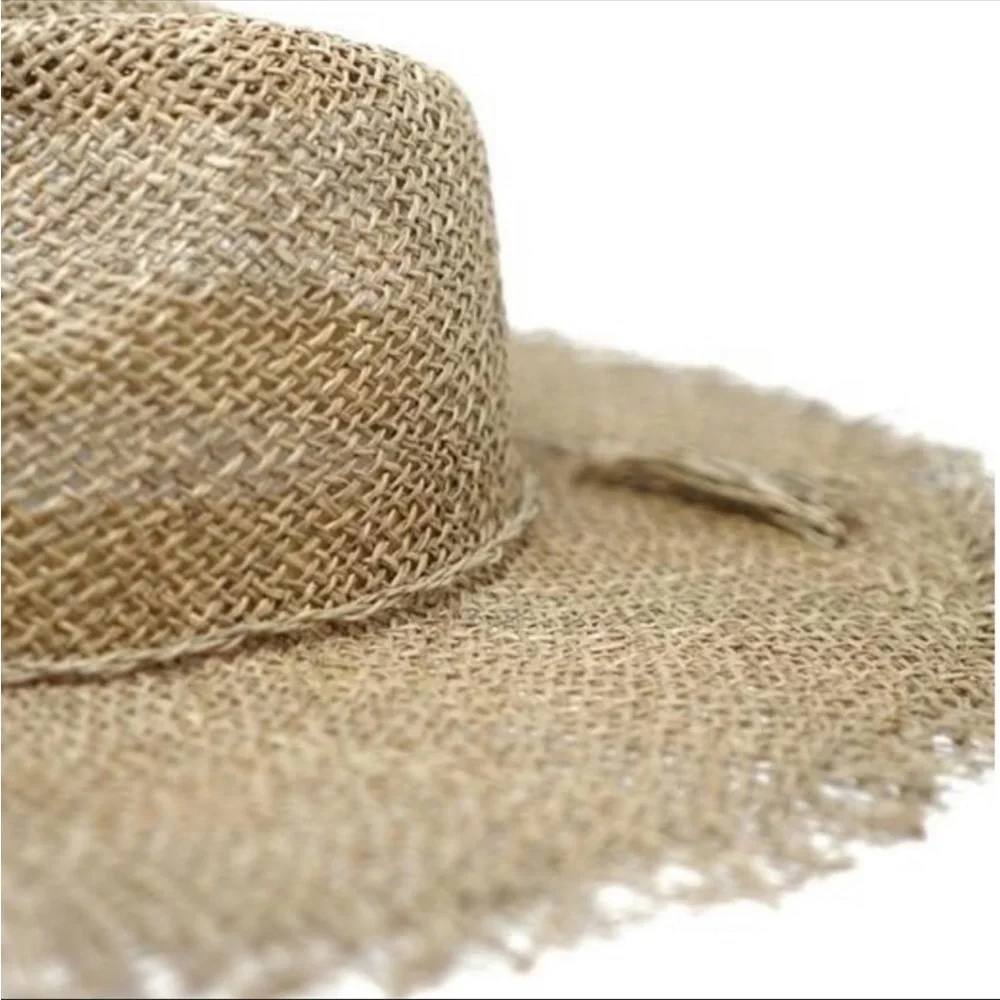 #80 CLOSEOUT FIRM 🌸New!Fray Edge Sea Grass Rancher Hat - Picture 5 of 9